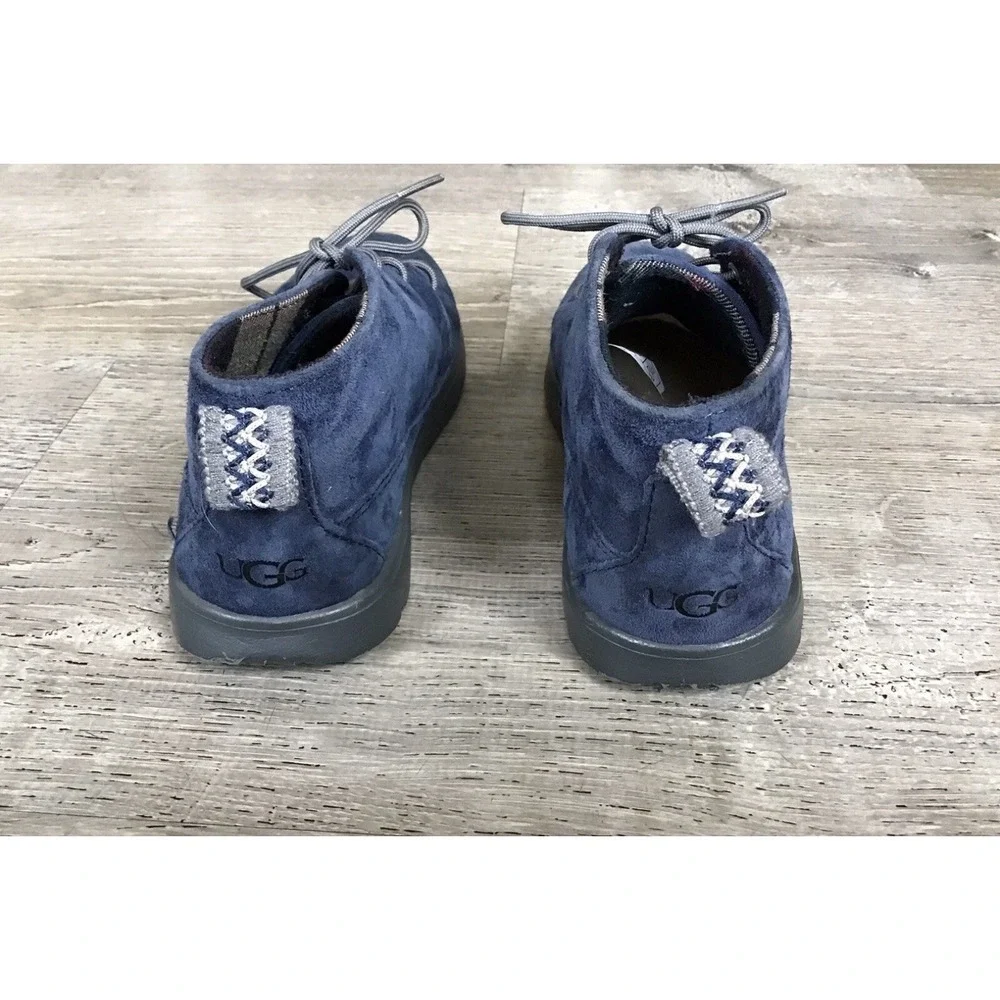 UGG Canoe Blue Suede Leather Derby Boot Shoe Youth Size 2 Shoes Ankle 1014363K